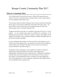 Bosque County Community Plan - Heart of Texas Council of