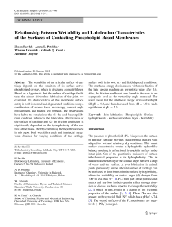 Relationship Between Wettability and Lubrication Characteristics of
