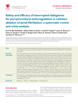 Safety and efficacy of interrupted dabigatran for