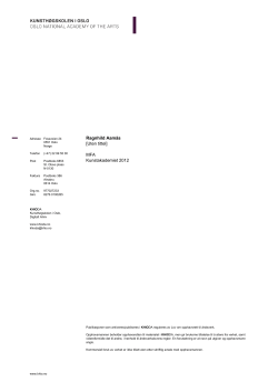 Ragnhild Aam&aring;s [Uten tittel] MFA Kunstakademiet 2012
