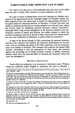 Parent-Child Tort Immunity Law in Ohio
