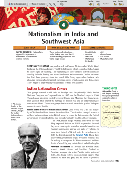 Nationalism in India and Southwest Asia