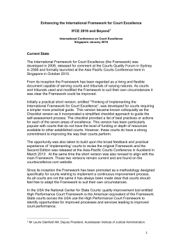 1 Enhancing the International Framework for Court