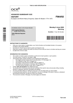 Unit F964 - European and world history enquiries - Option B