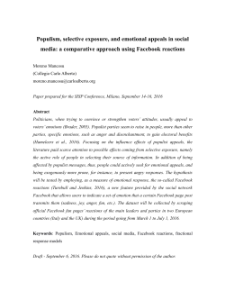 Populism, selective exposure, and emotional appeals in social