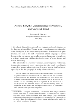Natural Law, the Understanding of Principles, and Universal