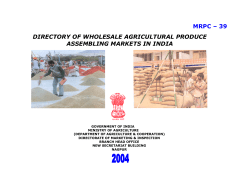 MRPC &ndash; 39 DIRECTORY OF WHOLESALE AGRICULTURAL