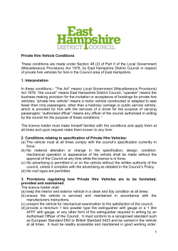 Private Hire Vehicle Conditions - East Hampshire District Council