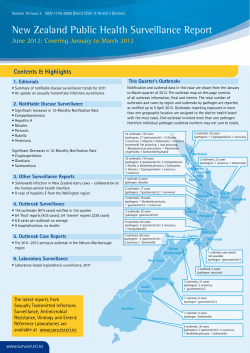 NZPHSR - June 2012 - Public Health Surveillance