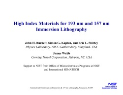 High Index Materials for 193 nm and 157 nm Immersion