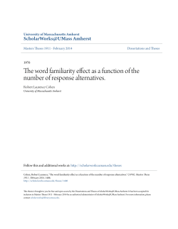 The word familiarity effect as a function of the number of response