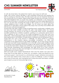 chs summer newsletter - Carnoustie High School