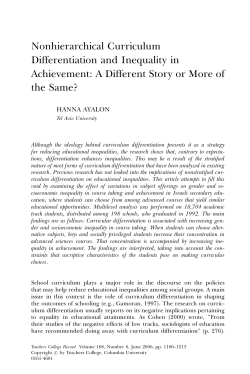 A Different Story or More of the Same?