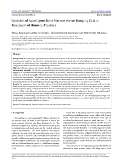 Injection of Autologous Bone Marrow versus Hanging Cast in