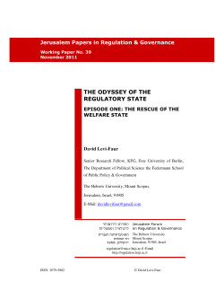 The Odyssey of the Regulatory State. Episode One