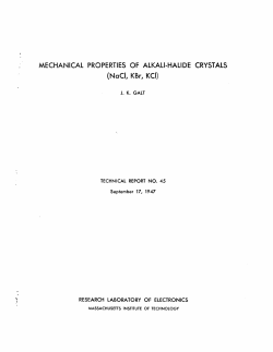OF ALKALI-HALIDE (NaCI, KBr, KCI) CRYSTALS MECHANICAL