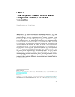 The Contagion of Prosocial Behavior and the