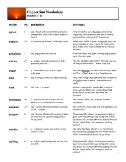 Copper Sun Vocabulary