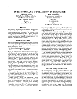 INTENTIONS AND INFORMATION IN DISCOURSE