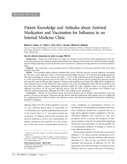 Patient Knowledge and Attitudes about Antiviral Medication and