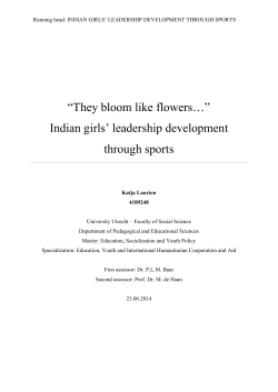 Indian girls` leadership development through sports