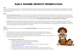 B. Early Hominid Keynote Presentation Directions