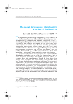 The social dimension of globalization: A review of the literature