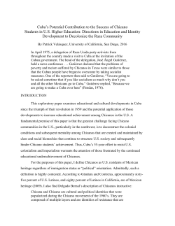 Cuba`s Potential Contribution to the Success of Chicano Students in