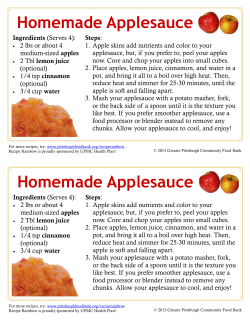 Homemade Applesauce - Greater Pittsburgh Community Food Bank
