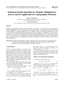 Enhanced Euclid Algorithm for Modular Multiplicative Inverse and Its