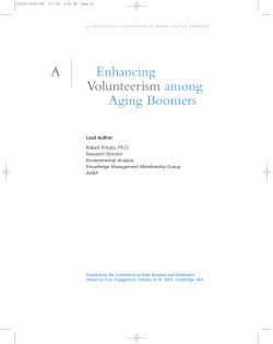 Enhancing Volunteerism among Aging Boomers A