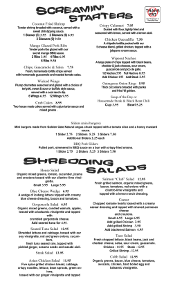 Coconut Fried Shrimp Mango Glazed Pork Ribs Chips, Guacamole