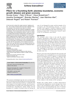 Pillars for a flourishing Earth: planetary boundaries, economic