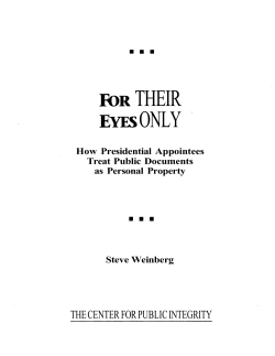 for their eyes only - Center for Public Integrity