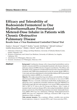 Efficacy and Tolerability of Budesonide/Formoterol