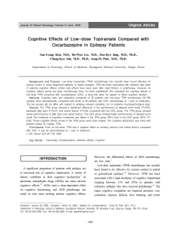 Cognitive Effects of Low-dose Topiramate Compared with