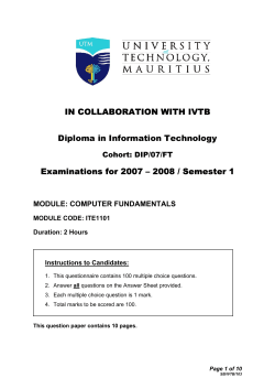 ITE 1101 - Computer Fundamentals