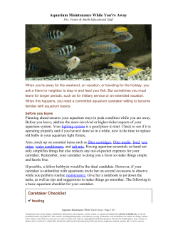 Aquarium Maintenance While You`re Away Caretaker Checklist