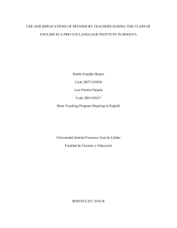 USE AND IMPLICATIONS OF SPANISH BY TEACHERS DURING