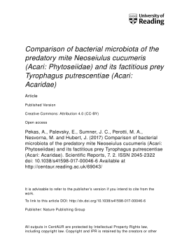 Comparison of bacterial microbiota of the predatory mite Neoseiulus