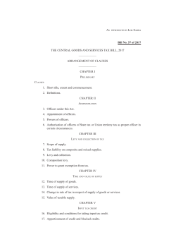 THE CENTRAL GOODS AND SERVICES TAX BILL, 2017