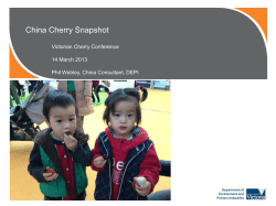 China Cherry Snapshot - Victorian Cherry Association