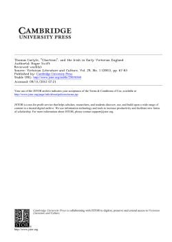 Thomas Carlyle, "Chartism", and the Irish in Early Victorian England