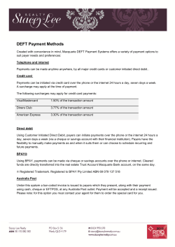 DEFT Payment Methods