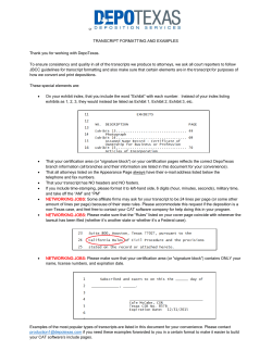 cr TRANSCRIPT FORMATTING AND EXAMPLES Thank you for