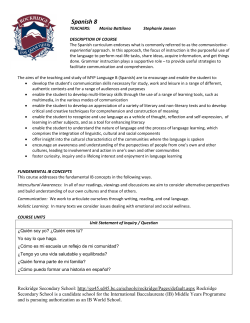 COURSE OUTLINE FORMAT FOR IBMYP COURSES