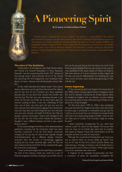 A Pioneering Spirit - Singapore Medical Association