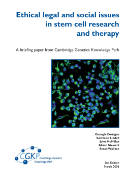 Ethical legal and social issues in stem cell