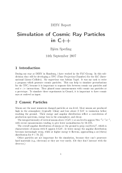 Simulation of Cosmic Ray Particles in C++