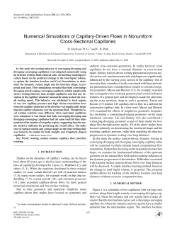 Numerical Simulations of Capillary-Driven Flows in
